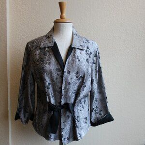 Gigi Clark Modern Couture Silk Blend Asian-inspired womens Jacket Topper L
